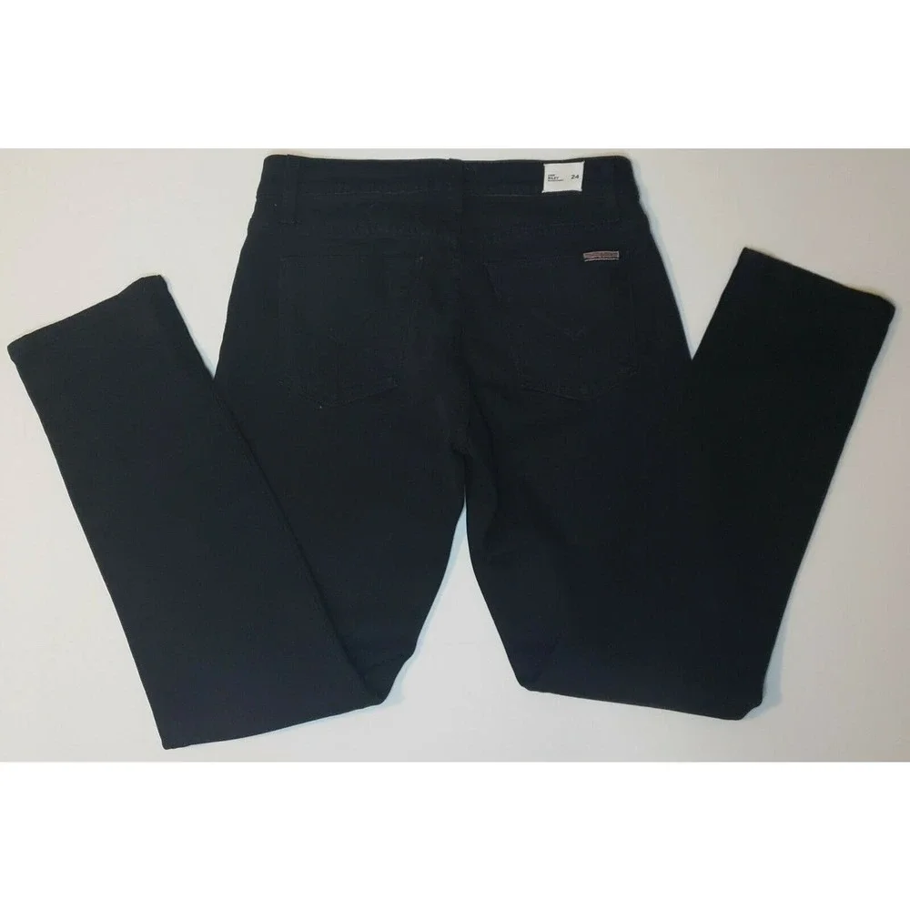 Hudson Riley Crop Relaxed Straight Jeans Sz 24 Exposed Zipper Black NEW - Picture 3 of 7